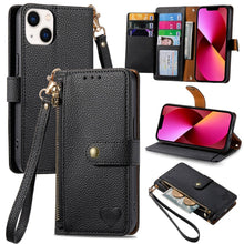 Load image into Gallery viewer, Love Zipper Lanyard Leather Phone Case, For iPhone 14 Pro Max, For iPhone 7 / 8 / SE 2022, For iPhone 13 Pro Max, For iPhone 13 Pro, For iPhone 13, For iPhone 12 / 12 Pro, For iPhone 12 Pro Max, For iPhone 11 Pro Max