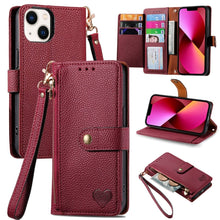 Load image into Gallery viewer, Love Zipper Lanyard Leather Phone Case, For iPhone 14 Pro Max, For iPhone 7 / 8 / SE 2022, For iPhone 13 Pro Max, For iPhone 13 Pro, For iPhone 13, For iPhone 12 / 12 Pro, For iPhone 12 Pro Max, For iPhone 11 Pro Max