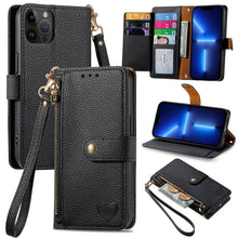 Load image into Gallery viewer, Love Zipper Lanyard Leather Phone Case, For iPhone 14 Pro Max, For iPhone 7 / 8 / SE 2022, For iPhone 13 Pro Max, For iPhone 13 Pro, For iPhone 13, For iPhone 12 / 12 Pro, For iPhone 12 Pro Max, For iPhone 11 Pro Max