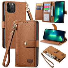 Load image into Gallery viewer, Love Zipper Lanyard Leather Phone Case, For iPhone 14 Pro Max, For iPhone 7 / 8 / SE 2022, For iPhone 13 Pro Max, For iPhone 13 Pro, For iPhone 13, For iPhone 12 / 12 Pro, For iPhone 12 Pro Max, For iPhone 11 Pro Max