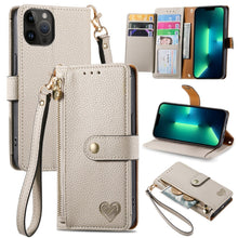 Load image into Gallery viewer, Love Zipper Lanyard Leather Phone Case, For iPhone 14 Pro Max, For iPhone 7 / 8 / SE 2022, For iPhone 13 Pro Max, For iPhone 13 Pro, For iPhone 13, For iPhone 12 / 12 Pro, For iPhone 12 Pro Max, For iPhone 11 Pro Max