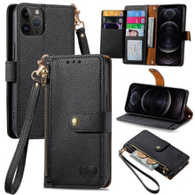 Load image into Gallery viewer, Love Zipper Lanyard Leather Phone Case, For iPhone 14 Pro Max, For iPhone 7 / 8 / SE 2022, For iPhone 13 Pro Max, For iPhone 13 Pro, For iPhone 13, For iPhone 12 / 12 Pro, For iPhone 12 Pro Max, For iPhone 11 Pro Max