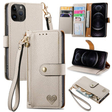 Load image into Gallery viewer, Love Zipper Lanyard Leather Phone Case, For iPhone 14 Pro Max, For iPhone 7 / 8 / SE 2022, For iPhone 13 Pro Max, For iPhone 13 Pro, For iPhone 13, For iPhone 12 / 12 Pro, For iPhone 12 Pro Max, For iPhone 11 Pro Max
