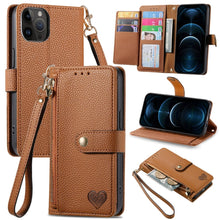 Load image into Gallery viewer, Love Zipper Lanyard Leather Phone Case, For iPhone 14 Pro Max, For iPhone 7 / 8 / SE 2022, For iPhone 13 Pro Max, For iPhone 13 Pro, For iPhone 13, For iPhone 12 / 12 Pro, For iPhone 12 Pro Max, For iPhone 11 Pro Max