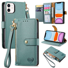Load image into Gallery viewer, Love Zipper Lanyard Leather Phone Case, For iPhone 11, For iPhone 11 Pro, For iPhone XR, For iPhone XS Max, For iPhone 7 Plus / 8 Plus, For iPhone 6 Plus / 6s Plus, For iPhone 6 / 6s
