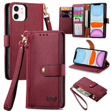 Load image into Gallery viewer, Love Zipper Lanyard Leather Phone Case, For iPhone 11, For iPhone 11 Pro, For iPhone XR, For iPhone XS Max, For iPhone 7 Plus / 8 Plus, For iPhone 6 Plus / 6s Plus, For iPhone 6 / 6s