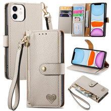 Load image into Gallery viewer, Love Zipper Lanyard Leather Phone Case, For iPhone 11, For iPhone 11 Pro, For iPhone XR, For iPhone XS Max, For iPhone 7 Plus / 8 Plus, For iPhone 6 Plus / 6s Plus, For iPhone 6 / 6s