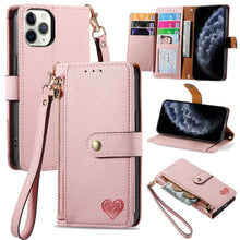 Load image into Gallery viewer, Love Zipper Lanyard Leather Phone Case, For iPhone 11, For iPhone 11 Pro, For iPhone XR, For iPhone XS Max, For iPhone 7 Plus / 8 Plus, For iPhone 6 Plus / 6s Plus, For iPhone 6 / 6s