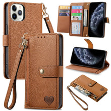 Load image into Gallery viewer, Love Zipper Lanyard Leather Phone Case, For iPhone 11, For iPhone 11 Pro, For iPhone XR, For iPhone XS Max, For iPhone 7 Plus / 8 Plus, For iPhone 6 Plus / 6s Plus, For iPhone 6 / 6s