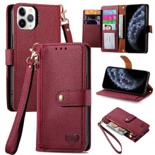Load image into Gallery viewer, Love Zipper Lanyard Leather Phone Case, For iPhone 11, For iPhone 11 Pro, For iPhone XR, For iPhone XS Max, For iPhone 7 Plus / 8 Plus, For iPhone 6 Plus / 6s Plus, For iPhone 6 / 6s