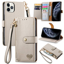 Load image into Gallery viewer, Love Zipper Lanyard Leather Phone Case, For iPhone 11, For iPhone 11 Pro, For iPhone XR, For iPhone XS Max, For iPhone 7 Plus / 8 Plus, For iPhone 6 Plus / 6s Plus, For iPhone 6 / 6s