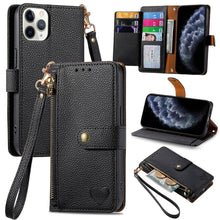 Load image into Gallery viewer, Love Zipper Lanyard Leather Phone Case, For iPhone 14 Pro Max, For iPhone 7 / 8 / SE 2022, For iPhone 13 Pro Max, For iPhone 13 Pro, For iPhone 13, For iPhone 12 / 12 Pro, For iPhone 12 Pro Max, For iPhone 11 Pro Max