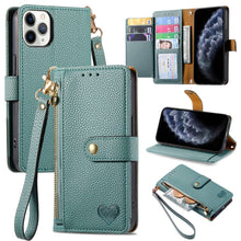 Load image into Gallery viewer, Love Zipper Lanyard Leather Phone Case, For iPhone 14 Pro Max, For iPhone 7 / 8 / SE 2022, For iPhone 13 Pro Max, For iPhone 13 Pro, For iPhone 13, For iPhone 12 / 12 Pro, For iPhone 12 Pro Max, For iPhone 11 Pro Max