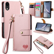 Load image into Gallery viewer, Love Zipper Lanyard Leather Phone Case, For iPhone 11, For iPhone 11 Pro, For iPhone XR, For iPhone XS Max, For iPhone 7 Plus / 8 Plus, For iPhone 6 Plus / 6s Plus, For iPhone 6 / 6s