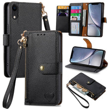 Load image into Gallery viewer, Love Zipper Lanyard Leather Phone Case, For iPhone 11, For iPhone 11 Pro, For iPhone XR, For iPhone XS Max, For iPhone 7 Plus / 8 Plus, For iPhone 6 Plus / 6s Plus, For iPhone 6 / 6s