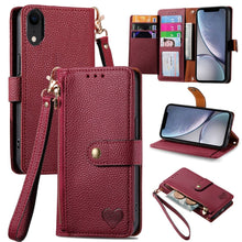 Load image into Gallery viewer, Love Zipper Lanyard Leather Phone Case, For iPhone 11, For iPhone 11 Pro, For iPhone XR, For iPhone XS Max, For iPhone 7 Plus / 8 Plus, For iPhone 6 Plus / 6s Plus, For iPhone 6 / 6s