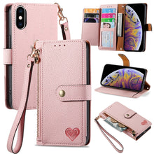 Load image into Gallery viewer, Love Zipper Lanyard Leather Phone Case, For iPhone 11, For iPhone 11 Pro, For iPhone XR, For iPhone XS Max, For iPhone 7 Plus / 8 Plus, For iPhone 6 Plus / 6s Plus, For iPhone 6 / 6s