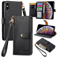 Load image into Gallery viewer, Love Zipper Lanyard Leather Phone Case, For iPhone 11, For iPhone 11 Pro, For iPhone XR, For iPhone XS Max, For iPhone 7 Plus / 8 Plus, For iPhone 6 Plus / 6s Plus, For iPhone 6 / 6s