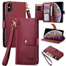 Load image into Gallery viewer, Love Zipper Lanyard Leather Phone Case, For iPhone 11, For iPhone 11 Pro, For iPhone XR, For iPhone XS Max, For iPhone 7 Plus / 8 Plus, For iPhone 6 Plus / 6s Plus, For iPhone 6 / 6s