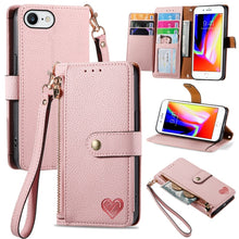 Load image into Gallery viewer, Love Zipper Lanyard Leather Phone Case, For iPhone 14 Pro Max, For iPhone 7 / 8 / SE 2022, For iPhone 13 Pro Max, For iPhone 13 Pro, For iPhone 13, For iPhone 12 / 12 Pro, For iPhone 12 Pro Max, For iPhone 11 Pro Max
