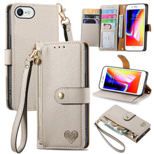 Load image into Gallery viewer, Love Zipper Lanyard Leather Phone Case, For iPhone 14 Pro Max, For iPhone 7 / 8 / SE 2022, For iPhone 13 Pro Max, For iPhone 13 Pro, For iPhone 13, For iPhone 12 / 12 Pro, For iPhone 12 Pro Max, For iPhone 11 Pro Max