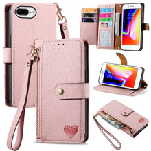 Load image into Gallery viewer, Love Zipper Lanyard Leather Phone Case, For iPhone 11, For iPhone 11 Pro, For iPhone XR, For iPhone XS Max, For iPhone 7 Plus / 8 Plus, For iPhone 6 Plus / 6s Plus, For iPhone 6 / 6s
