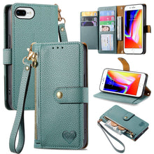 Load image into Gallery viewer, Love Zipper Lanyard Leather Phone Case, For iPhone 11, For iPhone 11 Pro, For iPhone XR, For iPhone XS Max, For iPhone 7 Plus / 8 Plus, For iPhone 6 Plus / 6s Plus, For iPhone 6 / 6s