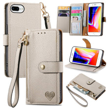 Load image into Gallery viewer, Love Zipper Lanyard Leather Phone Case, For iPhone 11, For iPhone 11 Pro, For iPhone XR, For iPhone XS Max, For iPhone 7 Plus / 8 Plus, For iPhone 6 Plus / 6s Plus, For iPhone 6 / 6s