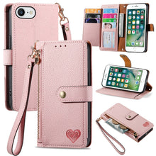 Load image into Gallery viewer, Love Zipper Lanyard Leather Phone Case, For iPhone 11, For iPhone 11 Pro, For iPhone XR, For iPhone XS Max, For iPhone 7 Plus / 8 Plus, For iPhone 6 Plus / 6s Plus, For iPhone 6 / 6s