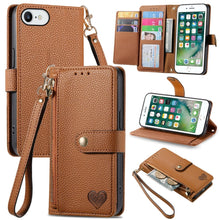 Load image into Gallery viewer, Love Zipper Lanyard Leather Phone Case, For iPhone 11, For iPhone 11 Pro, For iPhone XR, For iPhone XS Max, For iPhone 7 Plus / 8 Plus, For iPhone 6 Plus / 6s Plus, For iPhone 6 / 6s