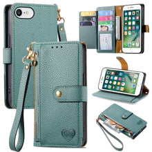 Load image into Gallery viewer, Love Zipper Lanyard Leather Phone Case, For iPhone 11, For iPhone 11 Pro, For iPhone XR, For iPhone XS Max, For iPhone 7 Plus / 8 Plus, For iPhone 6 Plus / 6s Plus, For iPhone 6 / 6s
