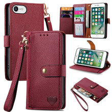 Load image into Gallery viewer, Love Zipper Lanyard Leather Phone Case, For iPhone 11, For iPhone 11 Pro, For iPhone XR, For iPhone XS Max, For iPhone 7 Plus / 8 Plus, For iPhone 6 Plus / 6s Plus, For iPhone 6 / 6s