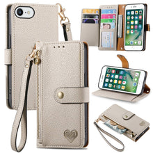 Load image into Gallery viewer, Love Zipper Lanyard Leather Phone Case, For iPhone 11, For iPhone 11 Pro, For iPhone XR, For iPhone XS Max, For iPhone 7 Plus / 8 Plus, For iPhone 6 Plus / 6s Plus, For iPhone 6 / 6s