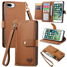Load image into Gallery viewer, Love Zipper Lanyard Leather Phone Case, For iPhone 11, For iPhone 11 Pro, For iPhone XR, For iPhone XS Max, For iPhone 7 Plus / 8 Plus, For iPhone 6 Plus / 6s Plus, For iPhone 6 / 6s
