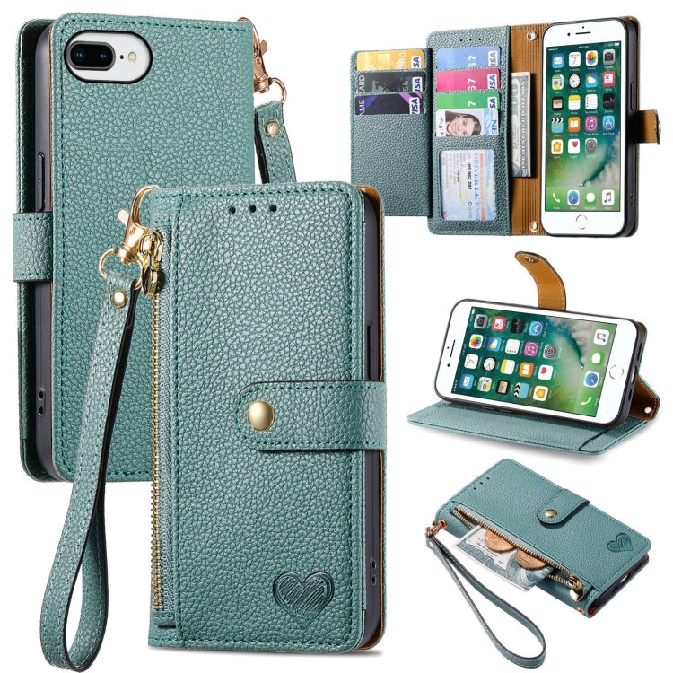 Love Zipper Lanyard Leather Phone Case, For iPhone 11, For iPhone 11 Pro, For iPhone XR, For iPhone XS Max, For iPhone 7 Plus / 8 Plus, For iPhone 6 Plus / 6s Plus, For iPhone 6 / 6s