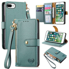 Load image into Gallery viewer, Love Zipper Lanyard Leather Phone Case, For iPhone 11, For iPhone 11 Pro, For iPhone XR, For iPhone XS Max, For iPhone 7 Plus / 8 Plus, For iPhone 6 Plus / 6s Plus, For iPhone 6 / 6s
