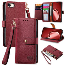 Load image into Gallery viewer, Love Zipper Lanyard Leather Phone Case, For iPhone 18 Pro / 17 Pro, For iPhone 18 Pro Max / 17 Pro Max, For iPhone 17e / 16e, For iPhone 17, For iPhone Air, For iPhone 16 Pro Max, For iPhone 16 Pro, For iPhone 16 Plus