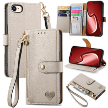 Load image into Gallery viewer, Love Zipper Lanyard Leather Phone Case, For iPhone 18 Pro / 17 Pro, For iPhone 18 Pro Max / 17 Pro Max, For iPhone 17e / 16e, For iPhone 17, For iPhone Air, For iPhone 16 Pro Max, For iPhone 16 Pro, For iPhone 16 Plus