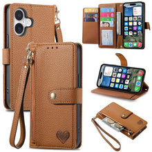 Load image into Gallery viewer, Love Zipper Lanyard Leather Phone Case, For iPhone 18 Pro / 17 Pro, For iPhone 18 Pro Max / 17 Pro Max, For iPhone 17e / 16e, For iPhone 17, For iPhone Air, For iPhone 16 Pro Max, For iPhone 16 Pro, For iPhone 16 Plus