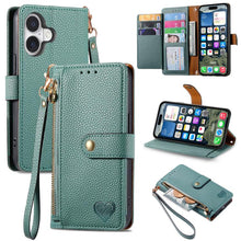 Load image into Gallery viewer, Love Zipper Lanyard Leather Phone Case, For iPhone 17e / 16e, For iPhone 17 Pro Max, For iPhone 17 Pro, For iPhone 17, For iPhone Air, For iPhone 16 Pro Max, For iPhone 16 Pro, For iPhone 16 Plus