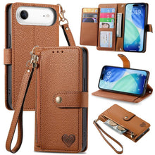 Load image into Gallery viewer, Love Zipper Lanyard Leather Phone Case, For iPhone 17e / 16e, For iPhone 17 Pro Max, For iPhone 17 Pro, For iPhone 17, For iPhone Air, For iPhone 16 Pro Max, For iPhone 16 Pro, For iPhone 16 Plus