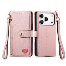 Load image into Gallery viewer, Love Zipper Lanyard Leather Phone Case, For iPhone 18 Pro / 17 Pro, For iPhone 18 Pro Max / 17 Pro Max, For iPhone 17e / 16e, For iPhone 17, For iPhone Air, For iPhone 16 Pro Max, For iPhone 16 Pro, For iPhone 16 Plus