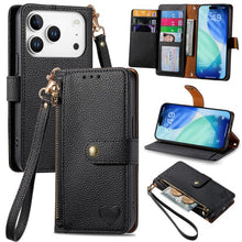 Load image into Gallery viewer, Love Zipper Lanyard Leather Phone Case, For iPhone 18 Pro / 17 Pro, For iPhone 18 Pro Max / 17 Pro Max, For iPhone 17e / 16e, For iPhone 17, For iPhone Air, For iPhone 16 Pro Max, For iPhone 16 Pro, For iPhone 16 Plus
