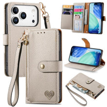 Load image into Gallery viewer, Love Zipper Lanyard Leather Phone Case, For iPhone 18 Pro / 17 Pro, For iPhone 18 Pro Max / 17 Pro Max, For iPhone 17e / 16e, For iPhone 17, For iPhone Air, For iPhone 16 Pro Max, For iPhone 16 Pro, For iPhone 16 Plus
