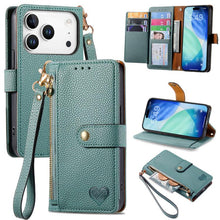 Load image into Gallery viewer, Love Zipper Lanyard Leather Phone Case, For iPhone 18 Pro / 17 Pro, For iPhone 18 Pro Max / 17 Pro Max, For iPhone 17e / 16e, For iPhone 17, For iPhone Air, For iPhone 16 Pro Max, For iPhone 16 Pro, For iPhone 16 Plus
