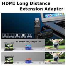 Load image into Gallery viewer, HDMI Extender 165ft Audio Video 1080P Over Cat5 Cat6 Ethernet Cable Transmit Lossless Signal HDMI Long Distance Extension Adapter