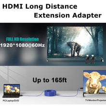 Load image into Gallery viewer, HDMI Extender 165ft Audio Video 1080P Over Cat5 Cat6 Ethernet Cable Transmit Lossless Signal HDMI Long Distance Extension Adapter