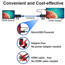 Load image into Gallery viewer, HDMI Extender 165ft Audio Video 1080P Over Cat5 Cat6 Ethernet Cable Transmit Lossless Signal HDMI Long Distance Extension Adapter
