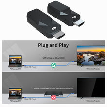 Load image into Gallery viewer, HDMI Extender 165ft Audio Video 1080P Over Cat5 Cat6 Ethernet Cable Transmit Lossless Signal HDMI Long Distance Extension Adapter