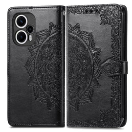 Mandala Flower Embossed Leather Phone Case, For Xiaomi Poco F5